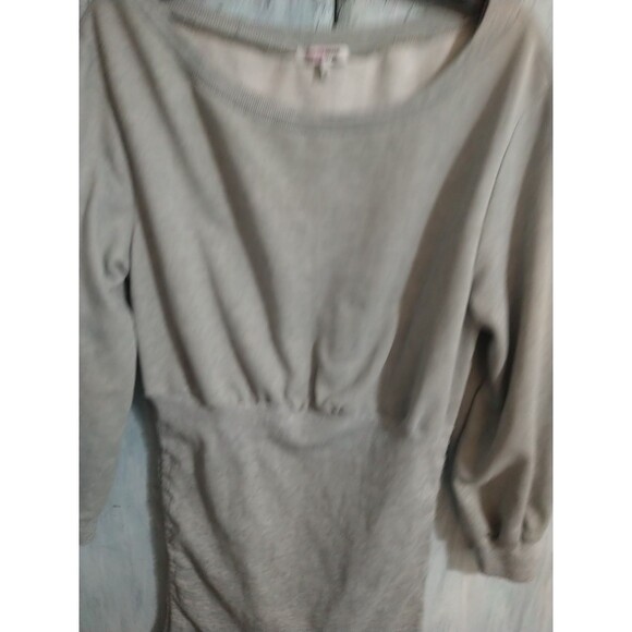 Fashion Nova Ruched Side Mini Dress Large Gray Boho Cozy Logan Look Y2k - Picture 6 of 7